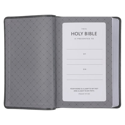 NKJV Deluxe Gift Bible Red Letter Gray (Imitation Leather)