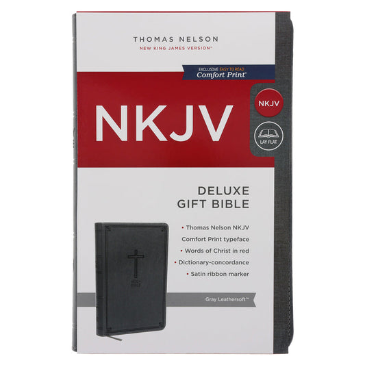 NKJV Deluxe Gift Bible Red Letter Gray (Imitation Leather)