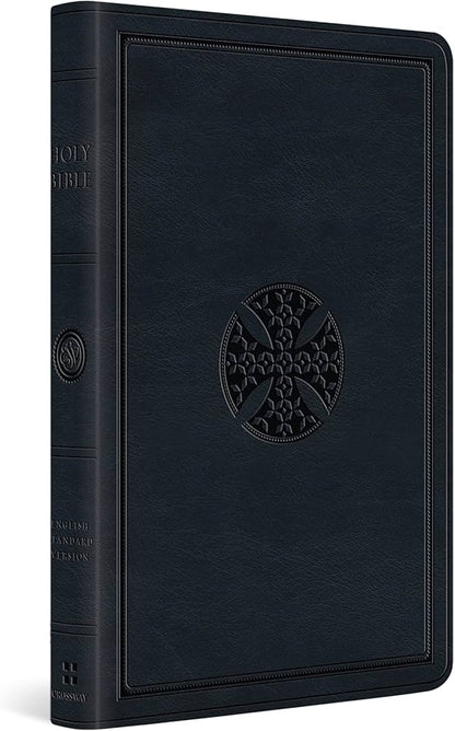 ESV Large Print Value Thinline Bible (TruTone, Navy, Mosaic Cross Design)