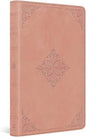ESV Large Print Thinline Reference Bible - Blush Rose, Fleur-De-Lis Design Trutone