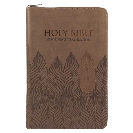 NLT Standard Bible, Thumb Indexed With Zip, Brown Leaves