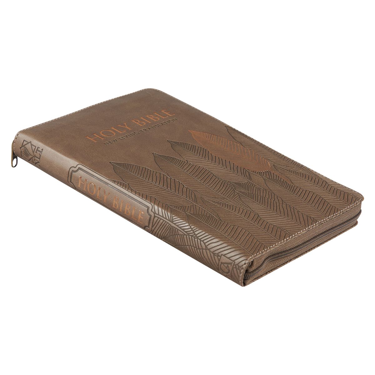 NLT Standard Bible, Thumb Indexed With Zip, Brown Leaves
