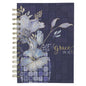 Grace Blue Floral Tile Spiral Journal - Ephesians 2:8
